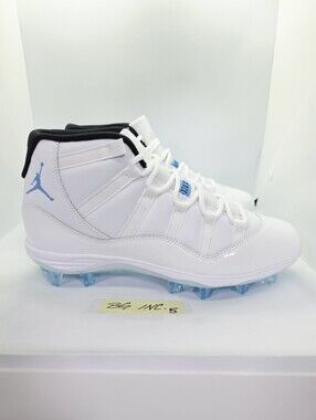 Nike Air Jordan 11 Retro Mid TD Football Cleat White Blue HM7324-104 Men sz 10.5